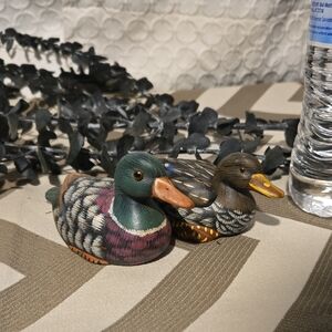 Colorful Hand Painted Duck Figurines